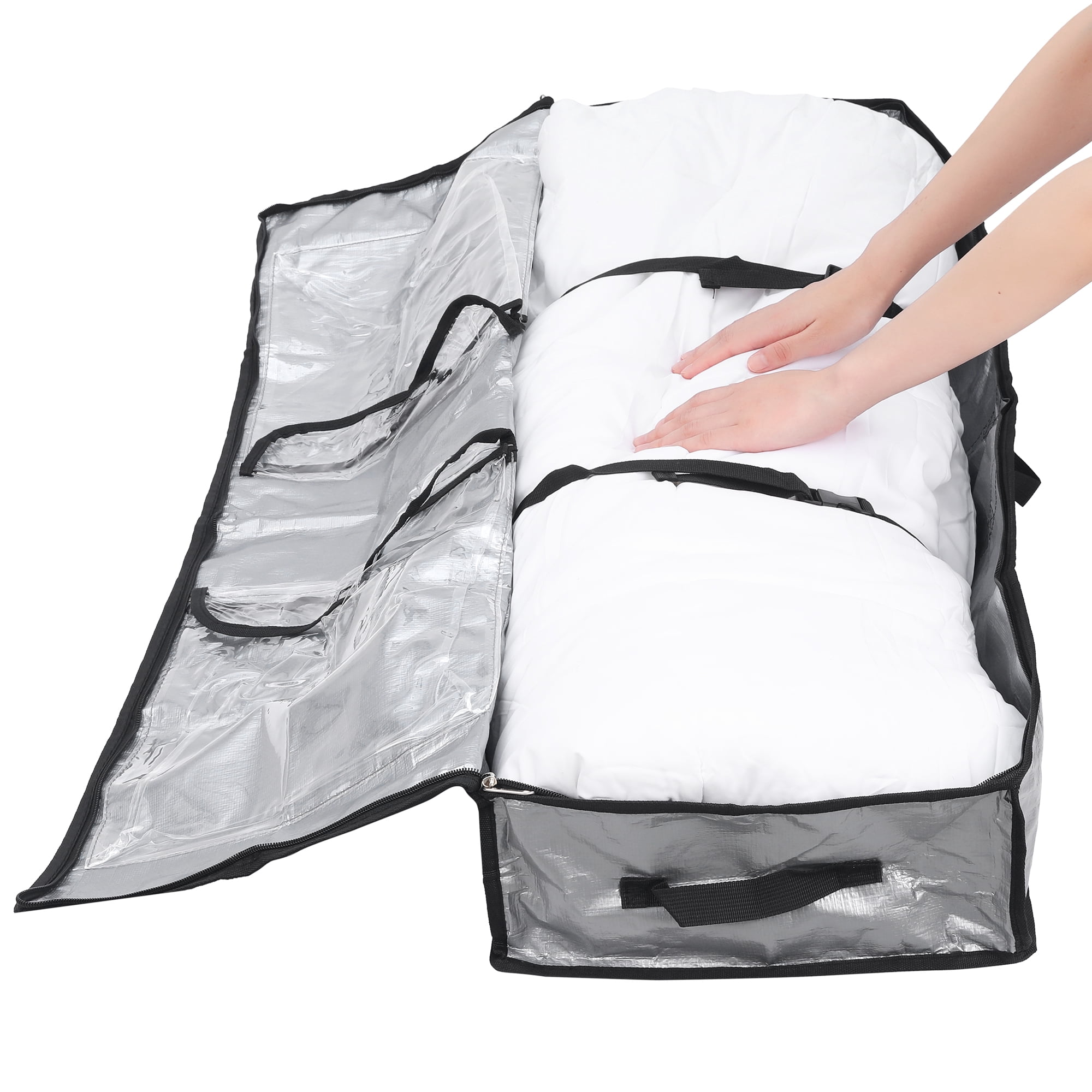 Unique Bargains 1 Pack Clothes Storage Bags Moving Bags Grey 40.5*14*6in