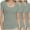 Sage green, variant on 3-pack White Women's Summer Scoop Neck Short Sleeve T-Shirts Ribbed Knit Slim Fitted Casual Basic Top