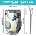 thumbnail image 5 of 12oz Stemless Wine Tumblers Coastal Coral Starfish Vacuum Insulated Stainless Steel Travel Tumbler Cups Mug with Lid and Straw for Champaign,Cocktail,Beer with Cleaning Brush, 5 of 5