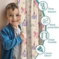 thumbnail image 3 of Unicorn and Castle Beige Pattern Insulated Teens Curtains Set Of 2, Bedroom Essentials, Toddler Room Decor 42"x63", 3 of 5