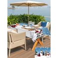 thumbnail image 4 of Outdoor Tablecloth with Umbrella Hole and Zipper, Blue Christmas Rectangle Table Cloth 54x80 Inch Waterproof Tablecloth, Snowman Xmas Tree Winter Snowflake Picnic Table Cover for Patio Camping, 4 of 7