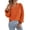 01 Orange, variant on Fewfanhot Women's Sweaters Casual V Neck Long Sleeve Trendy Striped Pullover Cable Knit Sweaters