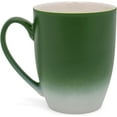 thumbnail image 4 of Green White Two Toned Ombre Matte 10 ounce Ceramic Stoneware Coffee Cup Mugs Set of 4, 4 of 6