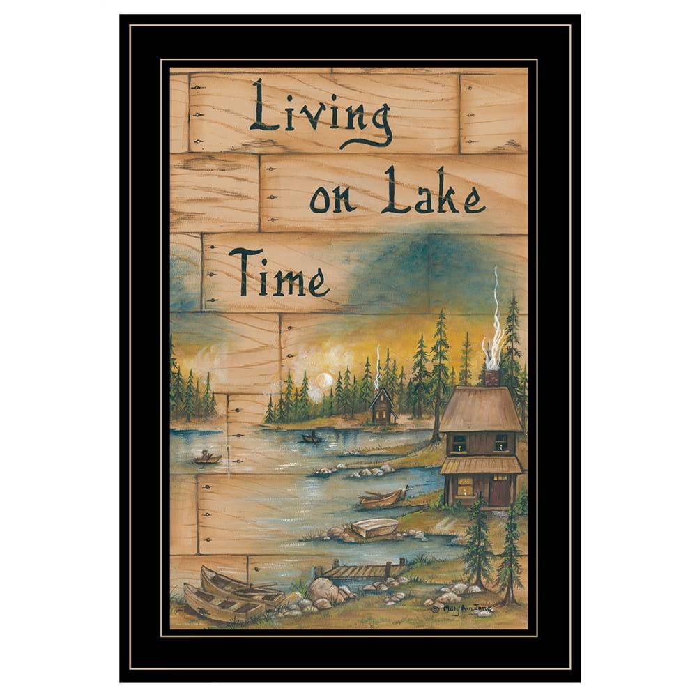 "Living On The Lake" Printed Black Frame Wall Art