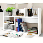 Desk Organizer Large Shelf Multi Compartments Units Wood desktop storage organizer White