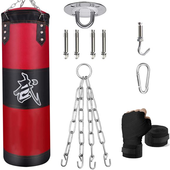 Set de saco de boxeo ZERUIDM sin relleno con vendas para manos y soporte