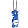 thumbnail image 1 of Blue GoPick Golf Divot Repair Tool - Stainless Steel Switchblade With Detachable Ball Marker, 1 of 5