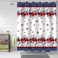thumbnail image 2 of Patriotic 4th of July Shower Curtain, Poppy Flower Floral Shower Curtain Set with Hooks, Spring Summer Waterproof Fabric Shower Curtains for Bathroom Decor, 72x72 Inch Bath Curtain, 2 of 6