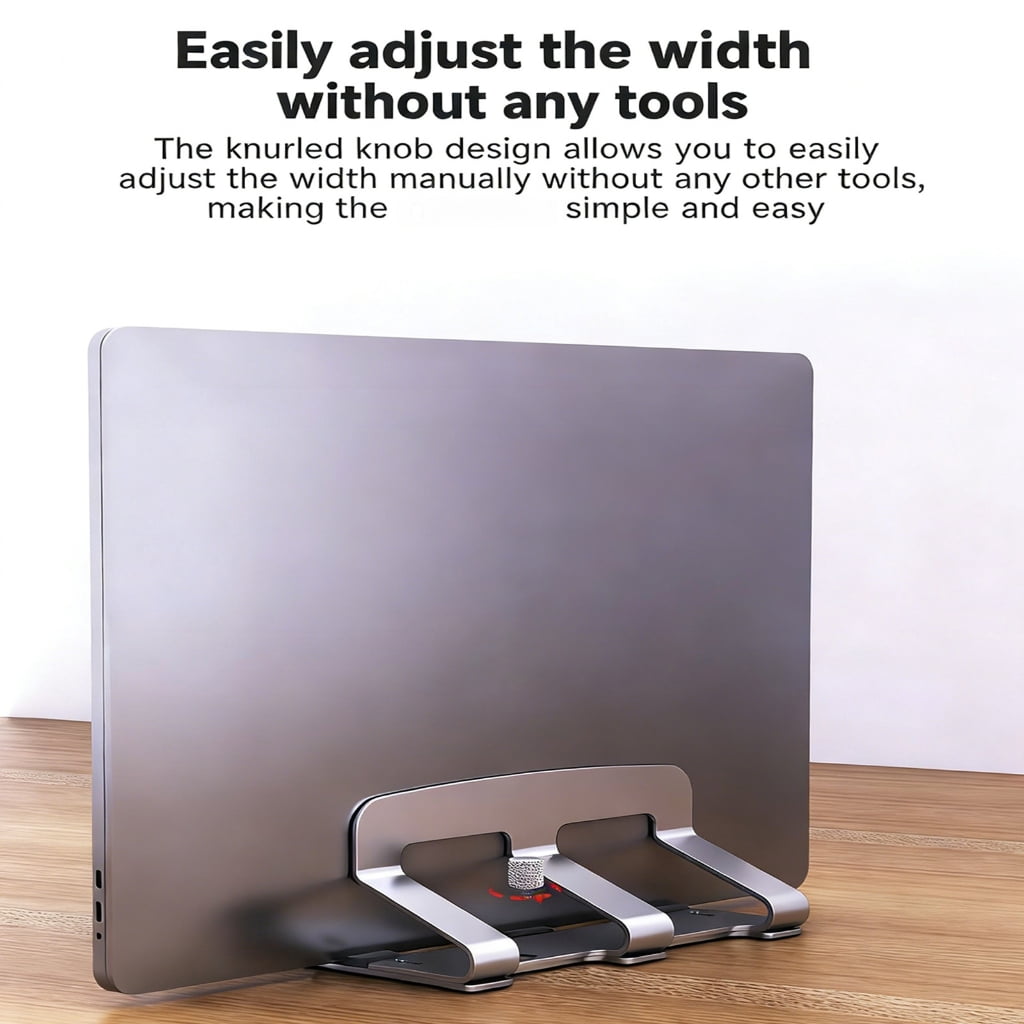 Vertical Laptop Stand 2 Slot Desktop Stand Holder Adjustable Dock Space Saving for Desk Notebook