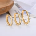 thumbnail image 6 of 3Pairs Crystal Gold Plated Small Hoop Earrings Sterling Silver Post for Women, 6 of 6
