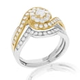 thumbnail image 4 of Vir Jewels 1 CTTW Diamond Wedding Ring Bridal Set for Women 14K White and Yellow Gold Round, 4 of 9