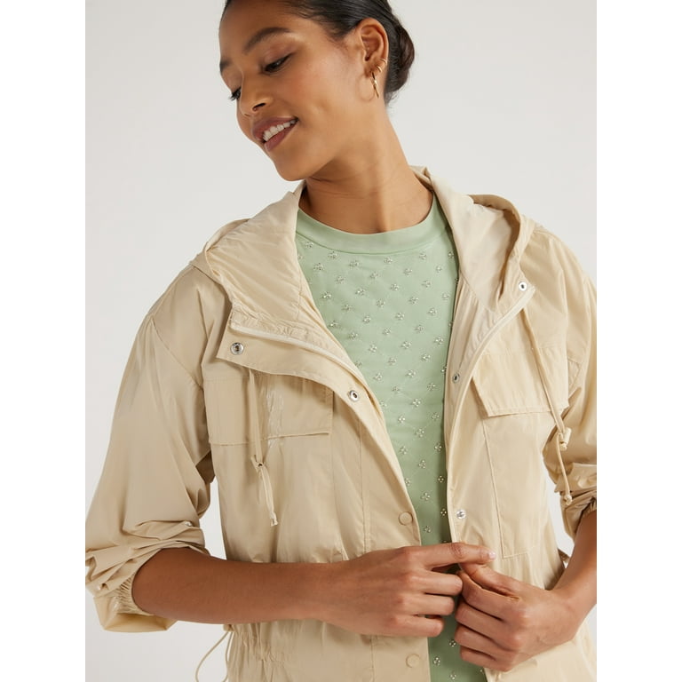 Beige anorak jacket women's hotsell