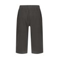 thumbnail image 6 of vigerkar Women's Casual Summer Bermuda Shorts Side Split Button Deco Knee Length Long Shorts with Pockets, Dressy High Waisted Work & Beach Outfits (Dark Gray, XXL), 6 of 8