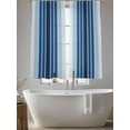 thumbnail image 6 of Sheer Curtains 63 Inches Long, Navy Blue Ombre Stripe Light Filtering Window Curtains for Living Room/Bedroom, Farmhouse Simple Striped Rod Pocket Voile Sheer Curtain Drapes, 52"W x 63"L, 2 Panels, 6 of 8