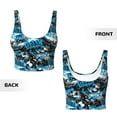 thumbnail image 6 of Goofa Football Time Printed Sports Bras for Women, High Impact Running Bra Workout Crop Tank Tops Longline Sports Bra Push up-Small, 6 of 9