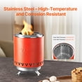 thumbnail image 5 of VEVOR Tabletop Fire Pit,6 inch Stainless Steel Tabletop Fireplace Indoor Outdoor,Portable Rubbing Burner Smores Maker with Stand,Wood Burning or Pellet Fueled for Camping,Patiog,Cylinder Red 1.96 lbs, 5 of 9