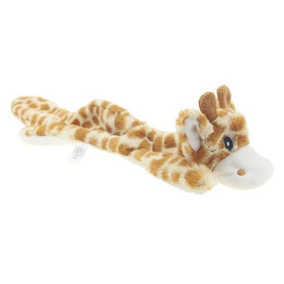 Mikilon Squeaky Dog Toy for Small Medium Dogs | Zebra Tiger Giraffe Plush Tug Toy with No Stuffing | Interactive Chew Puppy Toys | Flat Puppy Toys - 17.7"