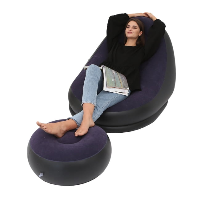 <p>Blow Up Chair, Foldable Air Leakage Prevention Durable Easy To Clean Air Sofa Chair With Foot Stool For Camping</p>