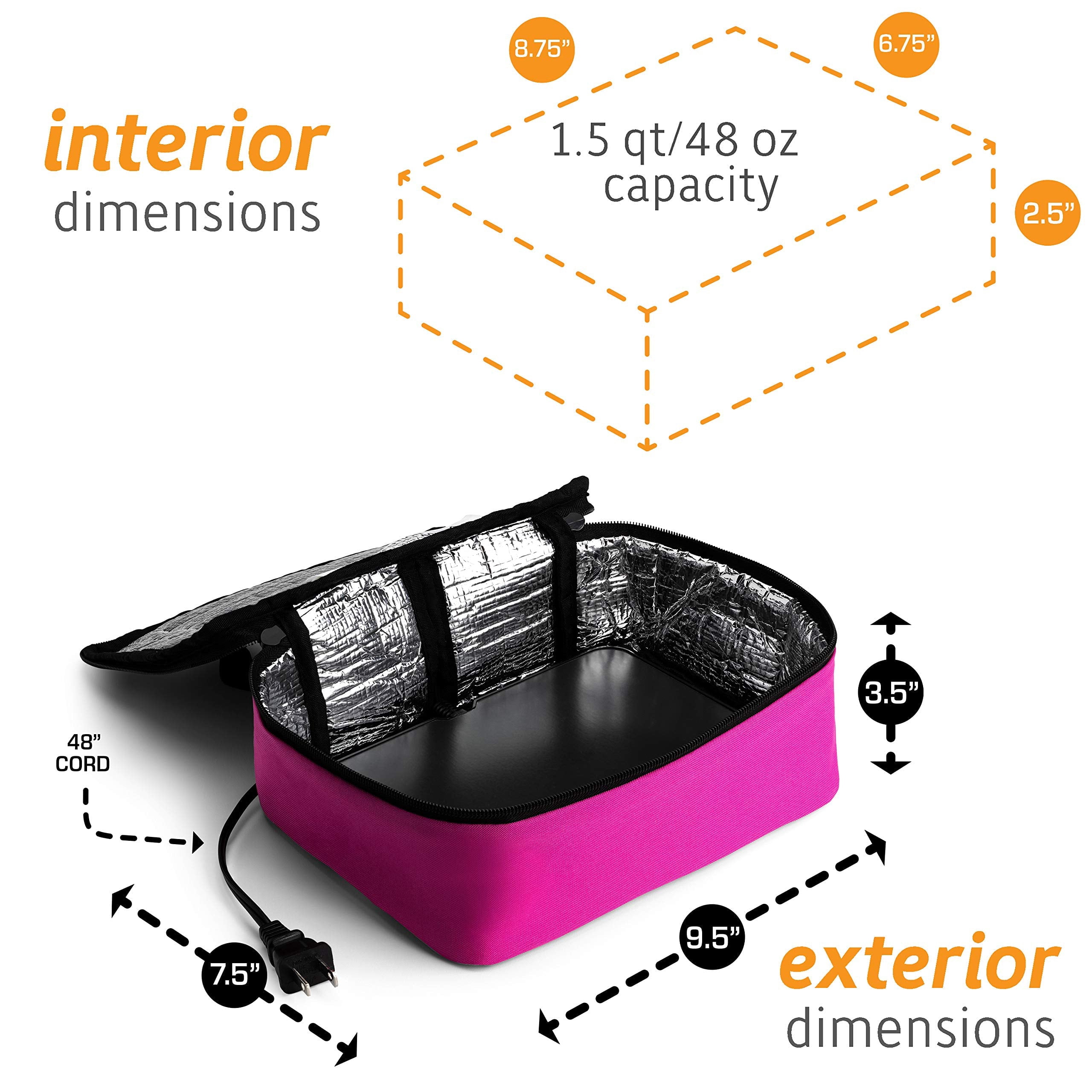 HOTLOGIC Mini Portable Electric Lunch Box Food Heater - Innovative Food Warmer and Heated Lunch Box for Adults Car/Home - Easily Cook, Reheat, and Keep Your Food Warm - Blue (120V)