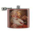 thumbnail image 2 of Christmas Holiday Santa Painting Tree Ornament Stainless Steel 5oz Hip Drink Kidney Flask, 2 of 4