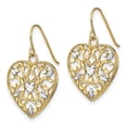 thumbnail image 2 of Auriga Fine Jewelry 10K Yellow Gold with Rhodium Filigree Cut-Out Heart Wire Dangle Earrings for Women, 2 of 5