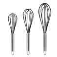 thumbnail image 1 of Batidor de silicona, juego de 3 batidores resistentes con forma de globo, batidora de cocina mejorada, mango de acero inoxidable, 1 of 5