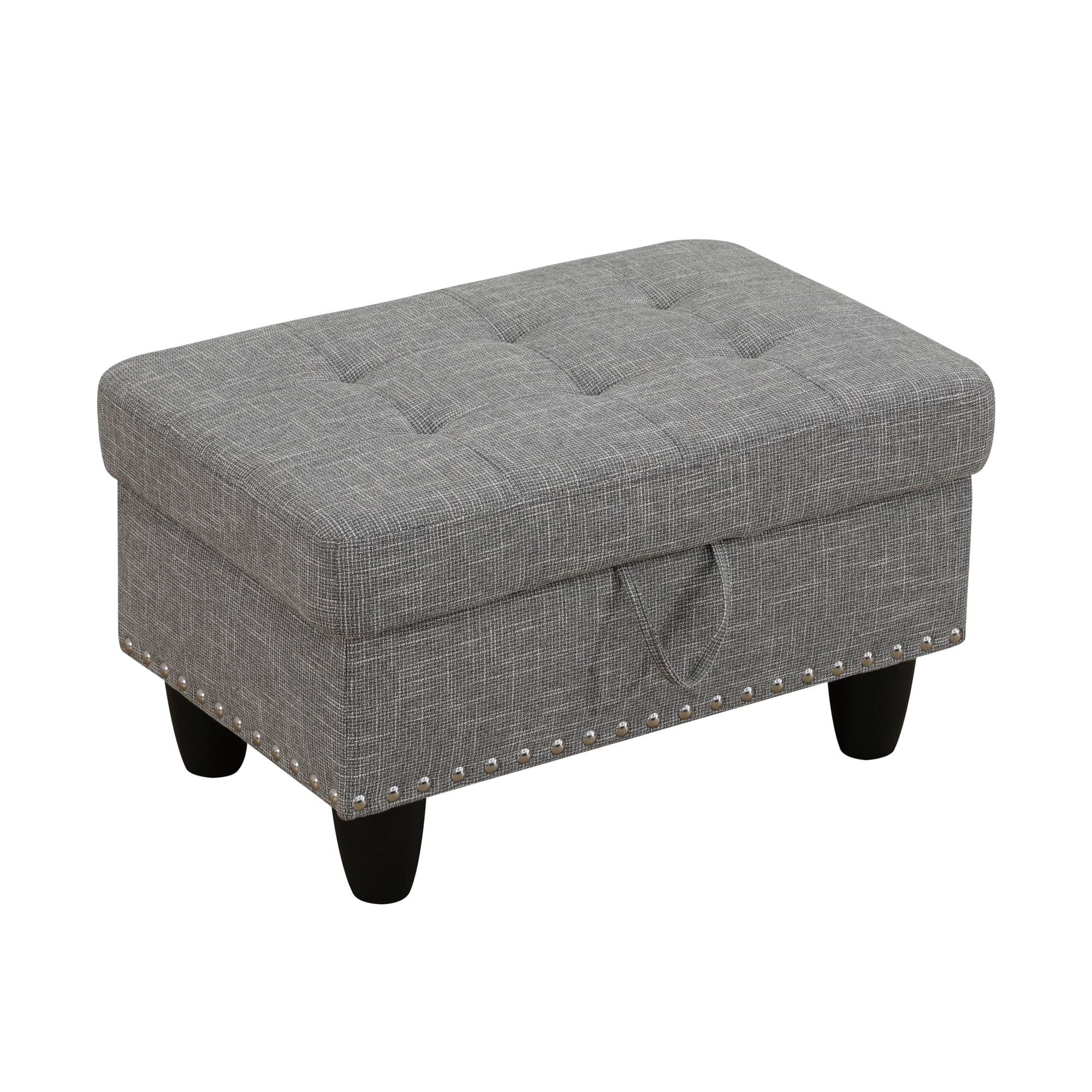 MAYEERTY Linen Ottoman with Storage for Modular Sectional Sofa, Grey