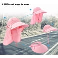 thumbnail image 2 of Women Sun Cap Finshing Hats UPF+50 Detachable Face Mask Neck Flap Visor Wide Brim Sun Protection Hiking Hats, 2 of 16