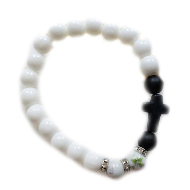 8mm Beads for Cross Bracelets Meditation Prayer Chain Catholic Christian Women Yoga Jewelry Charms Bangle Fashion Gift