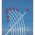 thumbnail image 3 of Airplane Duvet Cover Set, Acrobat Little Show Planes in Clear Sunny Sky with Smoke Behind Image Print, Decorative 3 Piece Bedding Set with 2 Pillow Shams, Queen Size, Red and Blue, by Ambesonne, 3 of 3