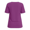 thumbnail image 4 of BTDECLAR Womens Short Sleeve Summer Tops V Neck Solid Color Basic Tshirts Slim Fitted Stretchy Casual Lightweight Athletic Workout Shirts, 4 of 5