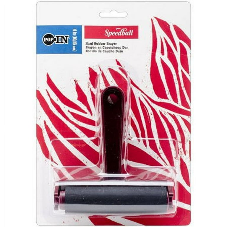 Speedball Pop-In Soft Rubber Brayer with Plastic Frame, 4 Inches