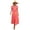 Hot Pink, variant on Women's V neck Short Sleeve Midi Dress with High Slit Floral Pattern 95% polyester 5% elastane Lightweight Chic