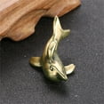 thumbnail image 7 of Walbest Mini Brass Figurine Vintage Ornamental Casting Vivid Dolphin/ Crab/ Seal Copper Sculpture Office Desktop Ornament, 7 of 7