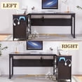 thumbnail image 6 of Haooyeah 70" Morden L-Shaped Large desktop Office Computer Desk with Storage Shelves,Executive Desk with Desktop Power Outlets and Lockable Drawers, 6 of 7