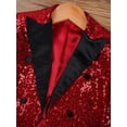 thumbnail image 5 of vastwit Boys Sequin Tailcoat Classic Fit Tuxedo Suit Jacket Dinner Party Show Swallow-Tailed Coat Burgundy 14, 5 of 7