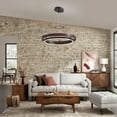 thumbnail image 6 of HOOMEDELIER 23.6" Black 1-light dimmable integrated LED Chandelier for Dining Room kitchen Island, 6 of 16