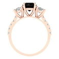 thumbnail image 4 of Clara Pucci 14K Rose Gold 1.97ct Onyx Three-Stone Ring for Women, 4 of 8