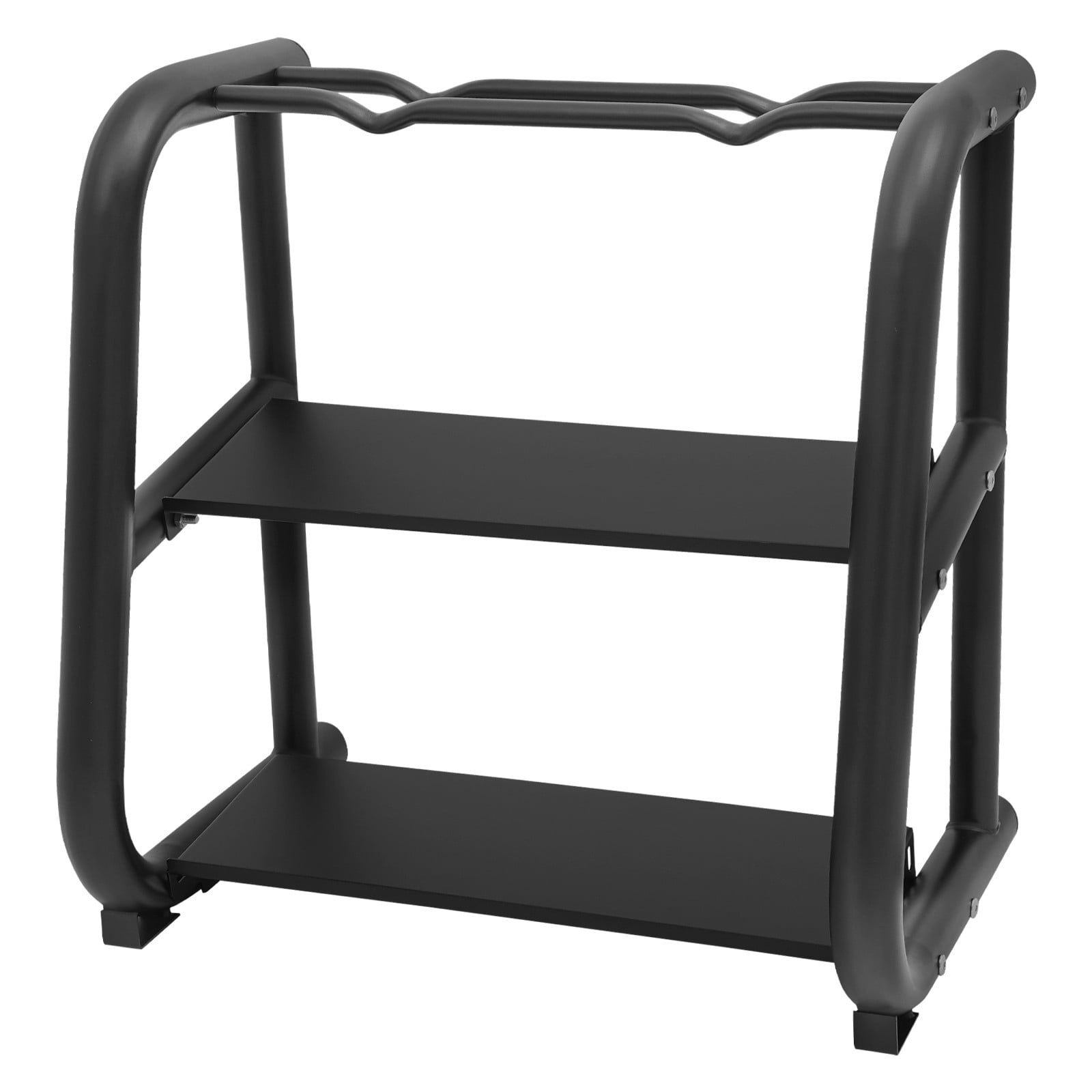 ToppiJoy 2-Tier Free Standing Dumbbells & Kettlebells Weight Stand, Multifunctional Weight Rack Fitness Equipment Storage Rack for Home & Office & Gym