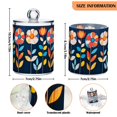 thumbnail image 5 of Yayeee 2 Pack Qtip Holder Bathroom Cotton Swab Canister with Lid Clear Dispenser Set, Simple Floral, 5 of 6