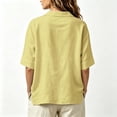 thumbnail image 4 of Asgosdo Summer Tops for Women Plus Size Half Sleeve V Neck Solid Color Loose Fit Blouses Basic Comfy Shirts, 4 of 6