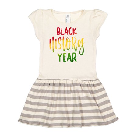 

Inktastic Black History Year in Red Yellow Green Gift Toddler Girl Dress