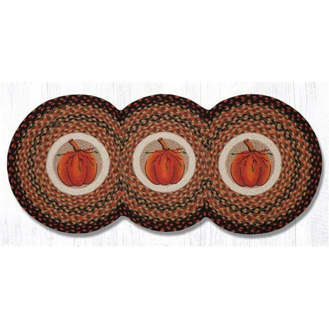 Capitol Importing 95-222HP 15 x 36 in. Harvest Pumpkin Tri Circle Runner Rug