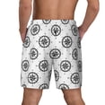 thumbnail image 2 of Lsque Mens Swim Trunks Retro Compass Pattern - Bathing Suit Compression Liner - Beach Swim Shorts Swimwear - (S-3XL) - Stretch Quick Dry -X-Large, 2 of 9