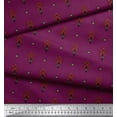 thumbnail image 3 of Soimoi Modal Satin Fabric Leaves & Floral Block Print Sewing Fabric Yard 42 Inch Wide, 3 of 3