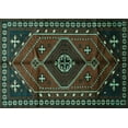 thumbnail image 1 of Ahgly Company Machine Washable Indoor Rectangle Persian Turquoise Blue Traditional Area Rugs, 7' x 10', 1 of 4