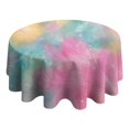 thumbnail image 4 of Colorful Floral Pattern Round Tablecloth 60"x60",Wrinkle Wipeable Table Cloth for Kitchen Dining Room Picnic Patio Party, 4 of 6