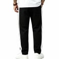 thumbnail image 5 of Baggy Sweatpants Men No Cuff Wide Leg Drawstring Relaxed Fit Bigand Tall Straight Open Hem Trackpants, 5 of 9