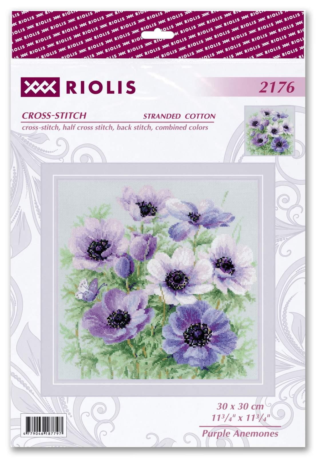 RIOLIS Counted Cross Stitch Kit 11.75"X11.75"-Purple Anemones (14 Count)