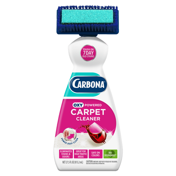 Carbona 2-in-1 Oxy-Powered Carpet Spot Cleaner, Dual Brush Sponge, 27.5 Fl Oz